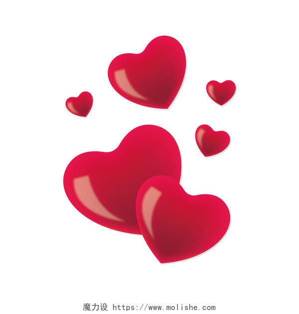 红色手绘小卡通小清新情人节爱心装饰矢量元素PNG素材214情人节元素